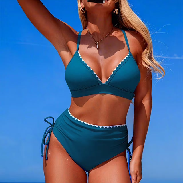 Two Piece Triangle High Waist