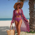 Stripy Three Piece Swimsuit